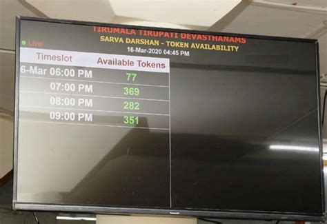 30 counters set up in Tirupati to issues time.